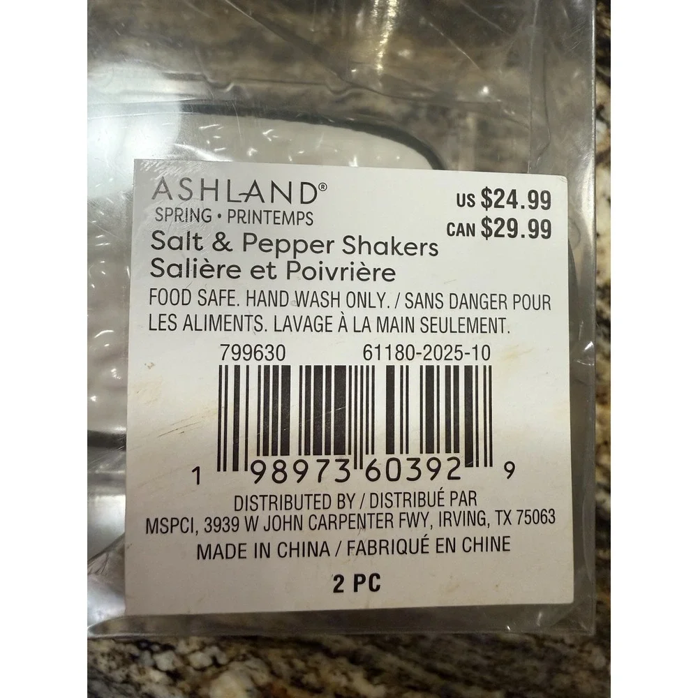 Ashland Sushi Salt & Pepper Shakers Shrimp Sushi Roll Ceramic NIB
